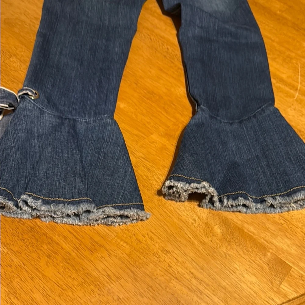 Gianni Bini Navy Flare Jeans with Bow Accents